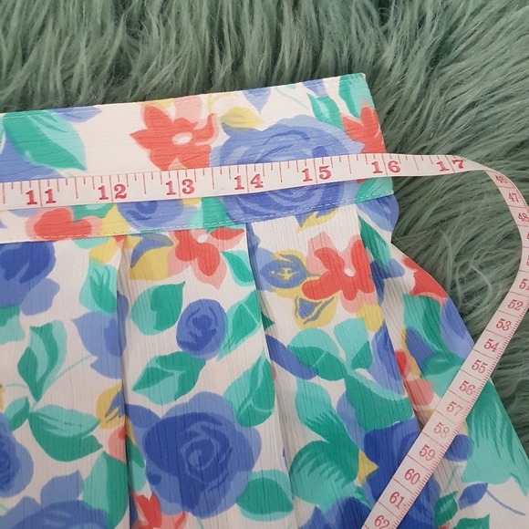 🌏 Vintage Floral Full Midi Skirt - Size 16 - Picture 11 of 13